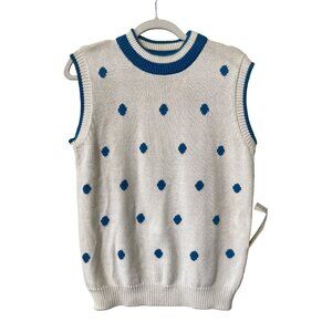 Vintage Heirlooms Sweater Vest Size Large High Neck Polka Dot Deadstock NEW